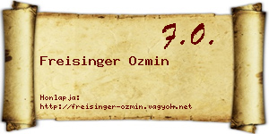 Freisinger Ozmin névjegykártya